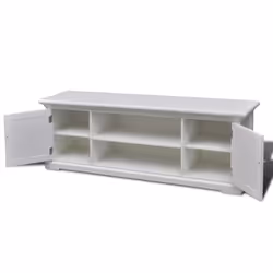 vidaXL Modern Large White Wooden TV Stand Cabinet Storage Entertainment Center