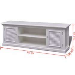 vidaXL Modern Large White Wooden TV Stand Cabinet Storage Entertainment Center - Additional view 4
