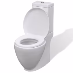 vidaXL Ceramic Toilet & Bidet Set White Home WC Bathroom Plumbing Fixtures - Additional view 4