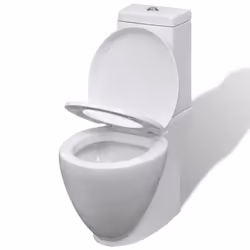 vidaXL Ceramic Toilet & Bidet Set White Home WC Bathroom Plumbing Fixtures - Additional view 5