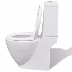 vidaXL Ceramic Toilet & Bidet Set White Home WC Bathroom Plumbing Fixtures - Additional view 6