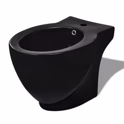 vidaXL Ceramic Toilet & Bidet Set Black Home WC Bathroom Plumbing Fixtures - Additional view 4