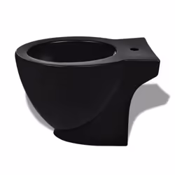 vidaXL Ceramic Toilet & Bidet Set Black Home WC Bathroom Plumbing Fixtures - Additional view 5