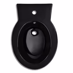 vidaXL Ceramic Toilet & Bidet Set Black Home WC Bathroom Plumbing Fixtures - Additional view 6