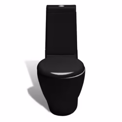 vidaXL Ceramic Toilet & Bidet Set Black Home WC Bathroom Plumbing Fixtures - Additional view 8