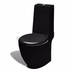 vidaXL Ceramic Toilet & Bidet Set Black Home WC Bathroom Plumbing Fixtures - Additional view 9