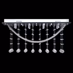 vidaXL White Ceiling Lamp with Glittering Glass Crystal Beads 8 x G9 29 cm - Additional view 2