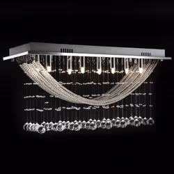 vidaXL White Ceiling Lamp with Glittering Glass Crystal Beads 8 x G9 29 cm - Additional view 7