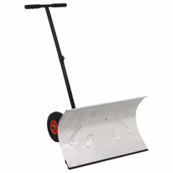 vidaXL Manual Snow Shovel with Wheels Garden Lawn Plough Blade Thrower Removal