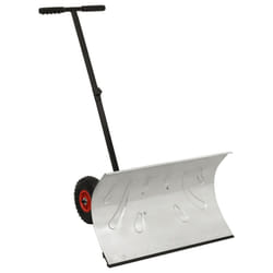 vidaXL Manual Snow Shovel with Wheels Garden Lawn Plough Blade Thrower Removal