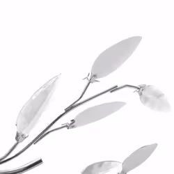 vidaXL Ceiling Lamp Transparent&White Acrylic Crystal Leaf Arms 5xE14 Bulbs