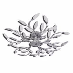 vidaXL Ceiling Lamp Transparent&White Acrylic Crystal Leaf Arms 5xE14 Bulbs