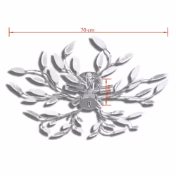 vidaXL Ceiling Lamp Transparent&White Acrylic Crystal Leaf Arms 5xE14 Bulbs - Additional view 6