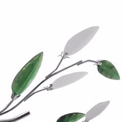 vidaXL Ceiling Lamp Green&White Acrylic Crystal Leaf Arms 5xE14 Bulbs Light