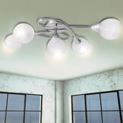vidaXL Ceiling Lamp with Glass Shades 5xE14 Bulbs Pendant Lighting Fixture