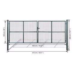 vidaXL Mesh Garden Gate Outdoor Gate Entrance Gate Animal Barrier Fencing