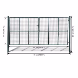 vidaXL Mesh Garden Gate 415x225cm Outdoor Patio Fencing Barrier Edging Door