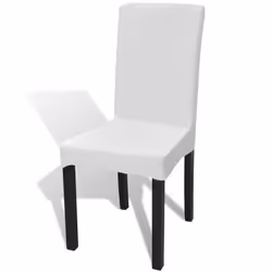 VidaXL White Straight Stretchable Chair Cover