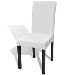 VidaXL White Straight Stretchable Chair Cover
