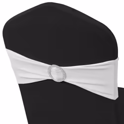 New 25pcs White/Black/Bordeaux/Creme Stretchable Chair Band with Diamond Buckle - white - Additional view 3