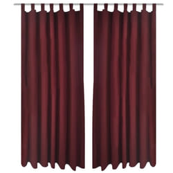 vidaXL 2x Micro-Satin Curtains with Loops Bordeaux Window Drape Covering Blind