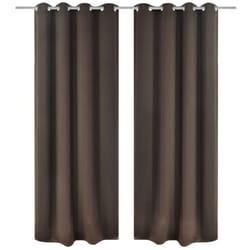 vidaXL 2x Blackout Curtains with Metal Rings 135x245cm Brown Blinds Drapes