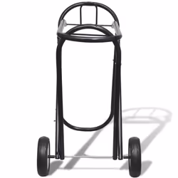Metal Foldable Saddle Rack 84 cm Steel Saddle Rack with Wheels Black - Additional view 2