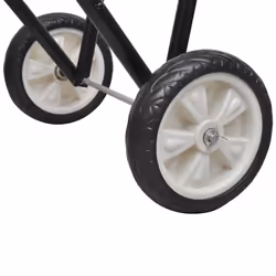 Metal Foldable Saddle Rack 84 cm Steel Saddle Rack with Wheels Black - Additional view 3