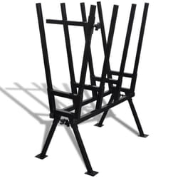 vidaXL Saw Horse for Woodworking Black Powder-Coated Cutting Stand Holder