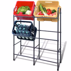 Steel Shelf for 6 Crates Grocery Drink Crates Storage Household Office