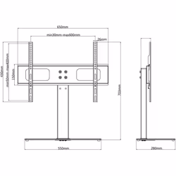vidaXL Pedestal TV Stand for 37-55 Inch Screen Max VESA TV Floor Stand 40kg