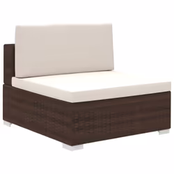 vidaXL Garden Lounge Set 6 Piece with Cushions Poly Rattan Brown Furniture