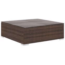vidaXL Garden Lounge Set 6 Piece with Cushions Poly Rattan Brown Furniture - Additional view 4