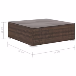 vidaXL Garden Lounge Set 6 Piece with Cushions Poly Rattan Brown Furniture - Additional view 8