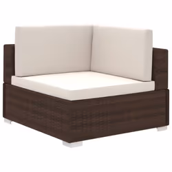 vidaXL Garden Lounge Set 6 Piece with Cushions Poly Rattan Brown Furniture - Additional view 9