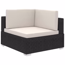 vidaXL Garden Lounge Set 6 Piece with Cushions Poly Rattan Black Furniture - Additional view 11
