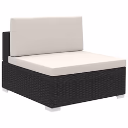 vidaXL Garden Lounge Set 6 Piece with Cushions Poly Rattan Black Furniture