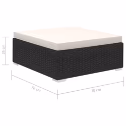 vidaXL Garden Lounge Set 6 Piece with Cushions Poly Rattan Black Furniture - Additional view 7