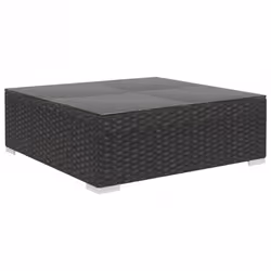 vidaXL Garden Lounge Set 8 Piece with Cushions Poly Rattan Black Furniture - Additional view 4