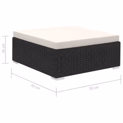 vidaXL Garden Lounge Set 8 Piece with Cushions Poly Rattan Black Furniture - Additional view 7