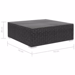 vidaXL Garden Lounge Set 8 Piece with Cushions Poly Rattan Black Furniture - Additional view 8