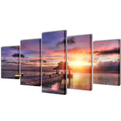 vidaXL Canvas Wall Print Set Home Artwork 200x100cm/100X50cm Multi Models - 200 x 100 cm