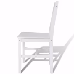 vidaXL 2x Dining Chairs Wood White Home Kitchen Living Room Furniture Seat