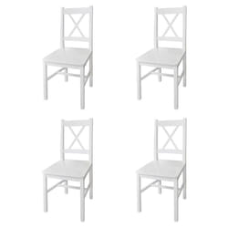 vidaXL 4x Dining Chairs Wood White Home Kitchen Living Room Furniture Seat