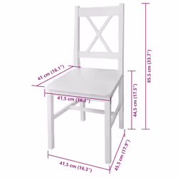 vidaXL 4x Dining Chairs Wood White Home Kitchen Living Room Furniture Seat
