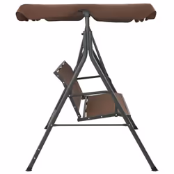 vidaXL Garden Swing Bench with Canopy Coffee Outdoor Porch Seat Hammock Daybed