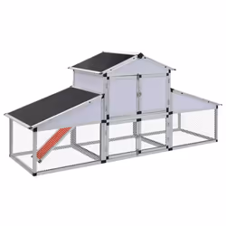 vidaXL Chicken Coop with Runs and Nest Box Aluminium Outdoor House Hutch Cage