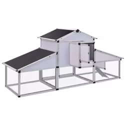 vidaXL Chicken Coop with Runs and Nest Box Aluminium Outdoor House Hutch Cage