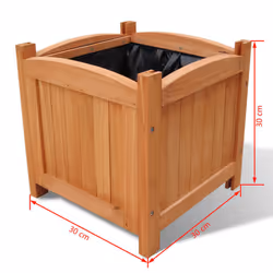 vidaXL Wooden Raised Bed Set of 2 Garden Planter Plant Pot Patio Flower Pot - Additional view 3