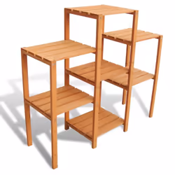 vidaXL Solid Fir Wood Garden Plant Stand Patio Flower Display Shelf Pot Rack